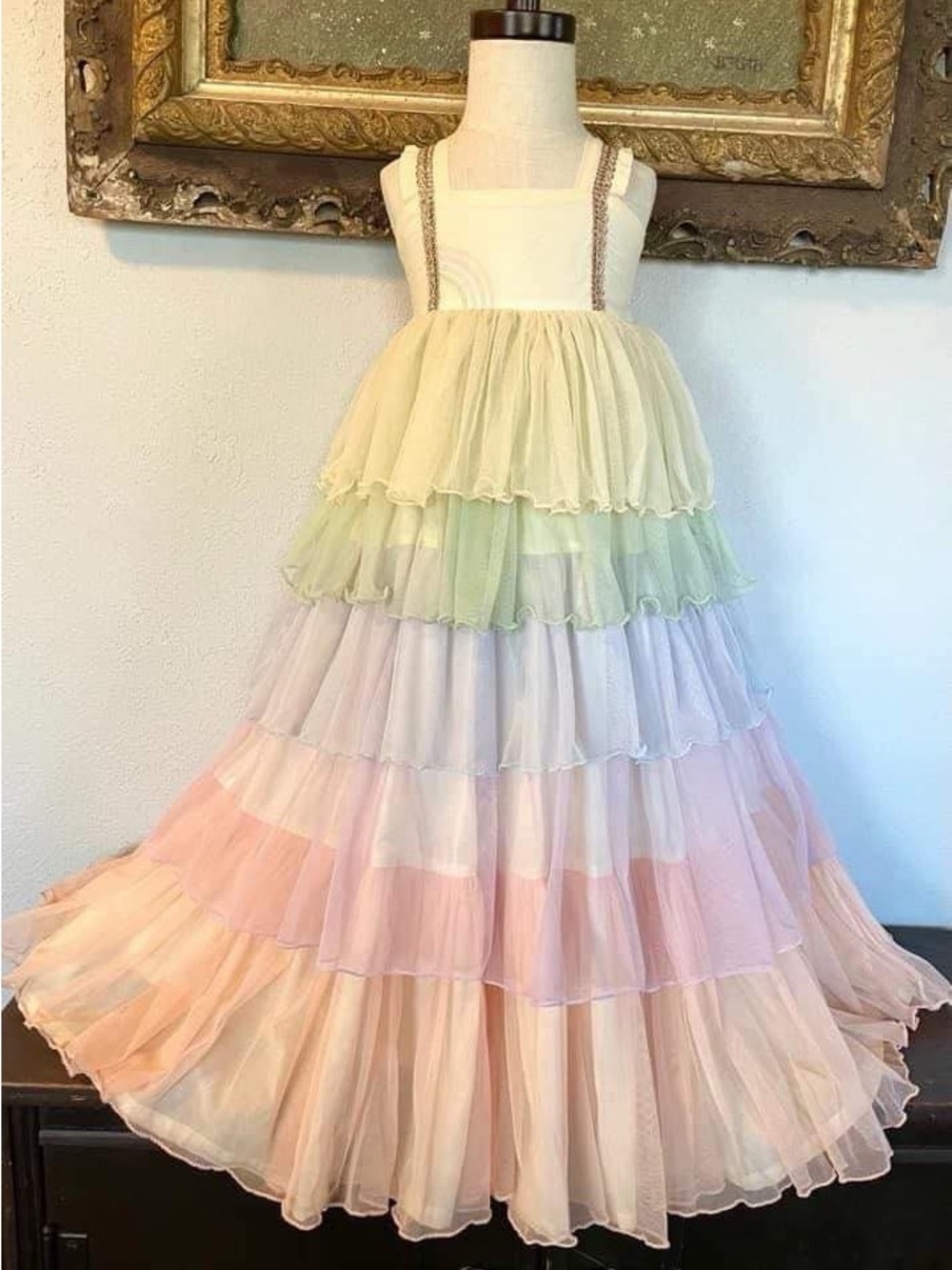 Well Dressed Wolf 3t Pastel Tiered Tulle Maxi Dress
